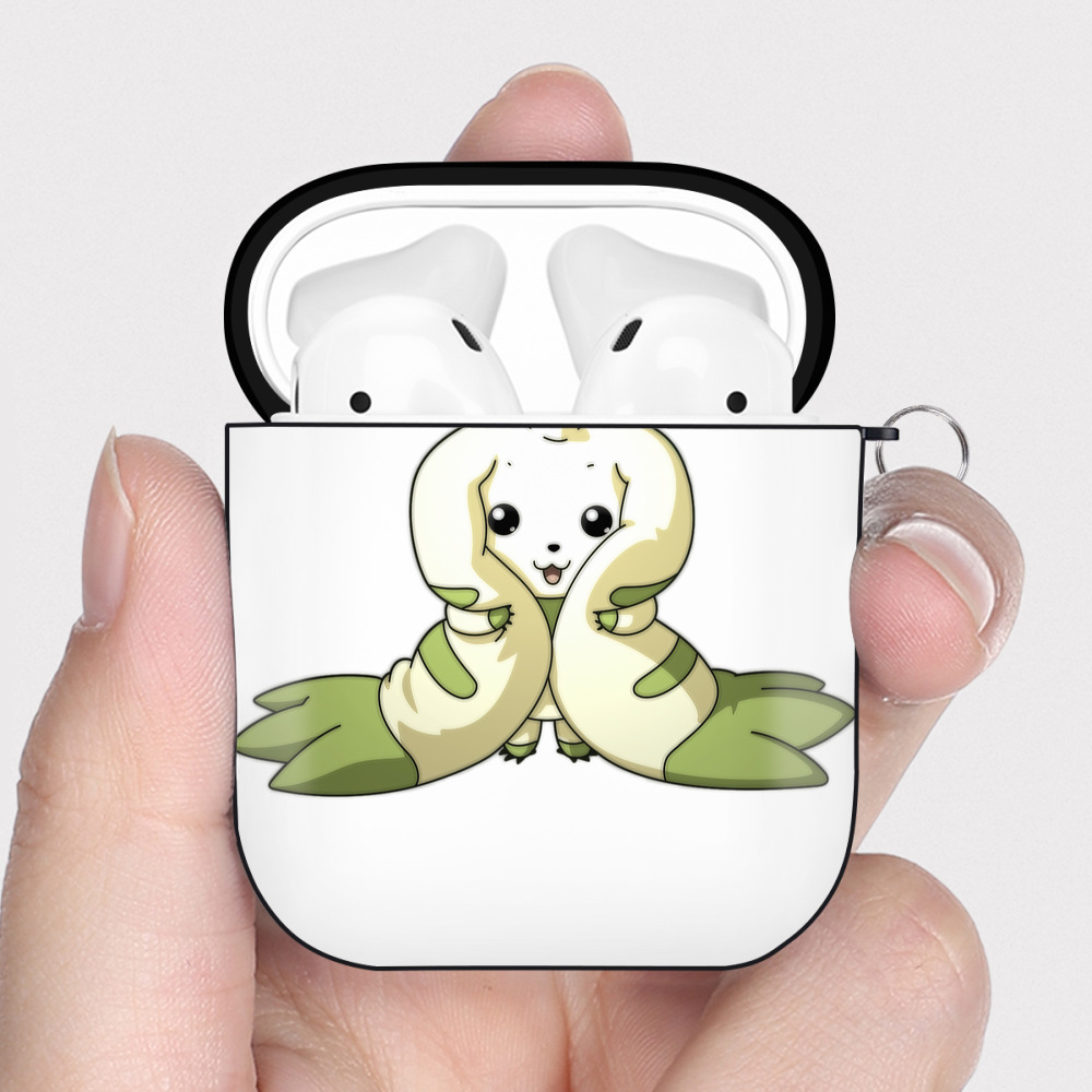 （画像用） Digimon デジタルモンスター/デジモン AirPods 第2世代保護ケース ハードシェル ブラック 耐衝撃・防指紋・カラビナ付き