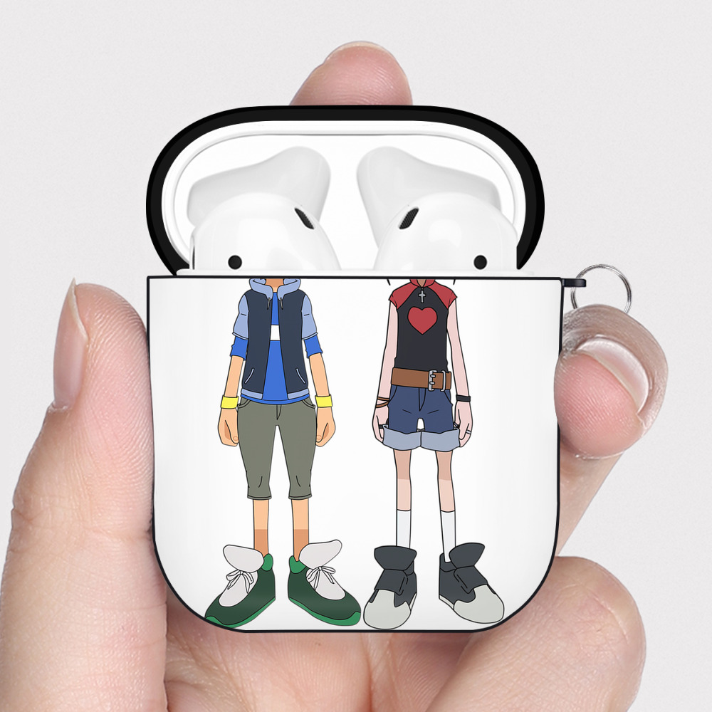 （画像用） Digimon デジタルモンスター/デジモン AirPods 第2世代保護ケース ハードシェル ブラック 耐衝撃・防指紋・カラビナ付き