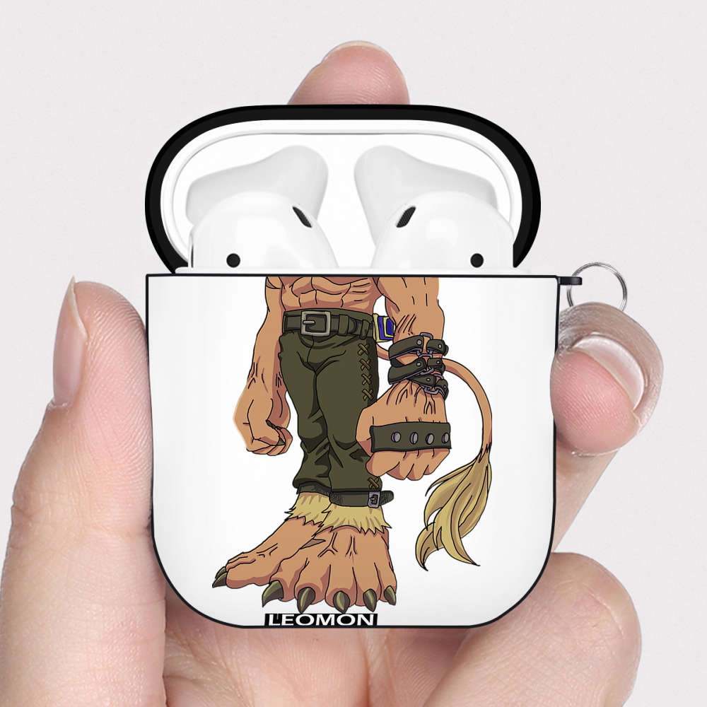 （画像用） Digimon デジタルモンスター/デジモン AirPods 第2世代保護ケース ハードシェル ブラック 耐衝撃・防指紋・カラビナ付き