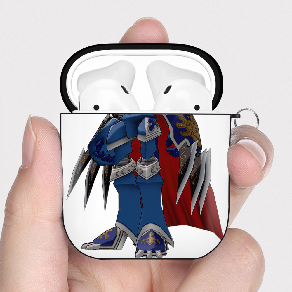 （画像用） Digimon デジタルモンスター/デジモン AirPods 第2世代保護ケース ハードシェル ブラック 耐衝撃・防指紋・カラビナ付き