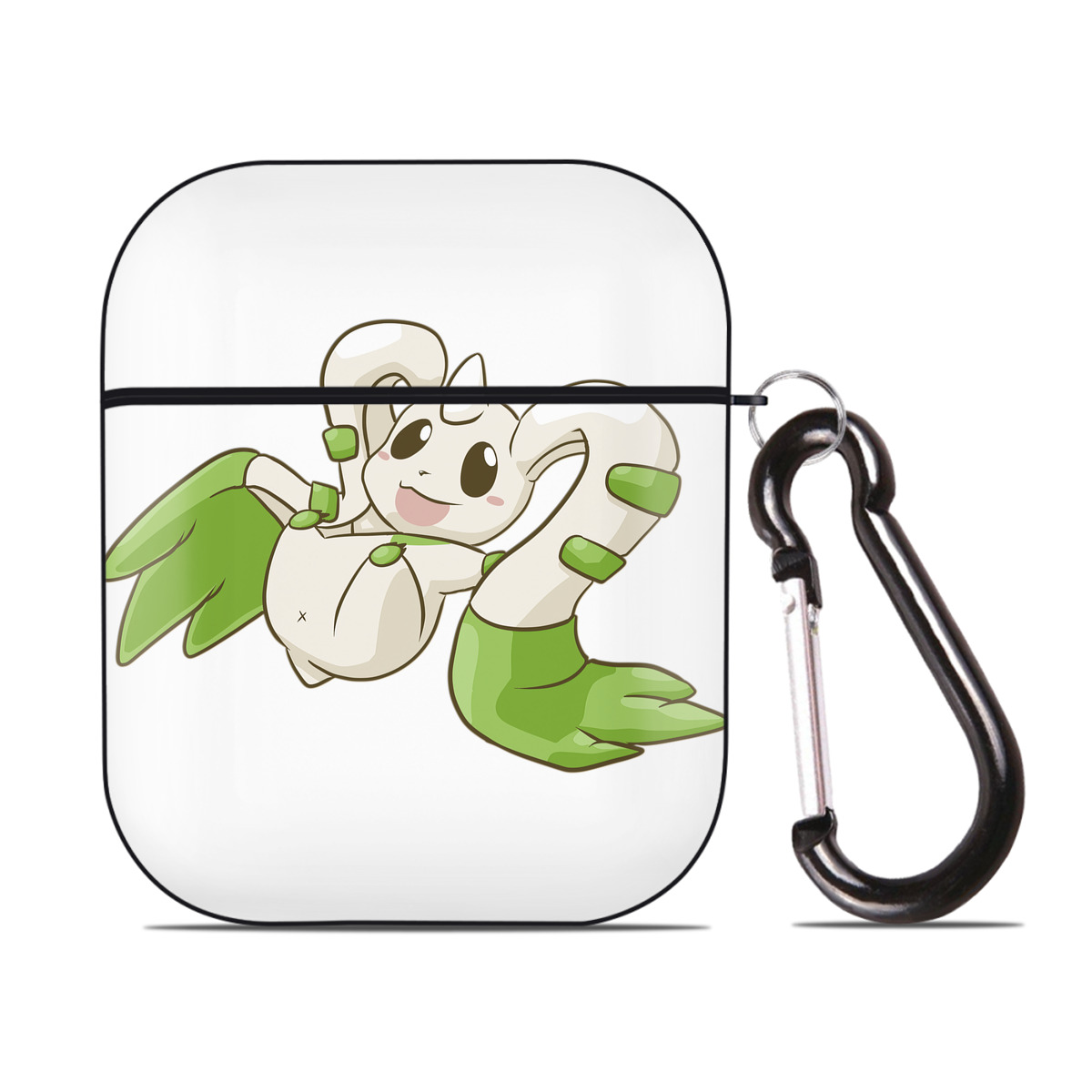 （画像用） Digimon デジタルモンスター/デジモン AirPods 第2世代保護ケース ハードシェル ブラック 耐衝撃・防指紋・カラビナ付き