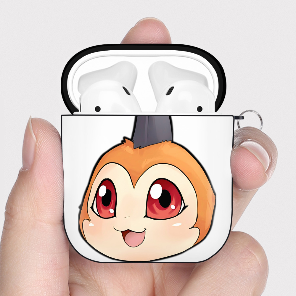 （画像用） Digimon デジタルモンスター/デジモン AirPods 第2世代保護ケース ハードシェル ブラック 耐衝撃・防指紋・カラビナ付き