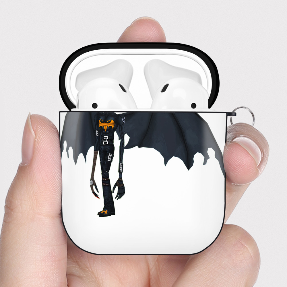 （画像用） Digimon デジタルモンスター/デジモン AirPods 第2世代保護ケース ハードシェル ブラック 耐衝撃・防指紋・カラビナ付き