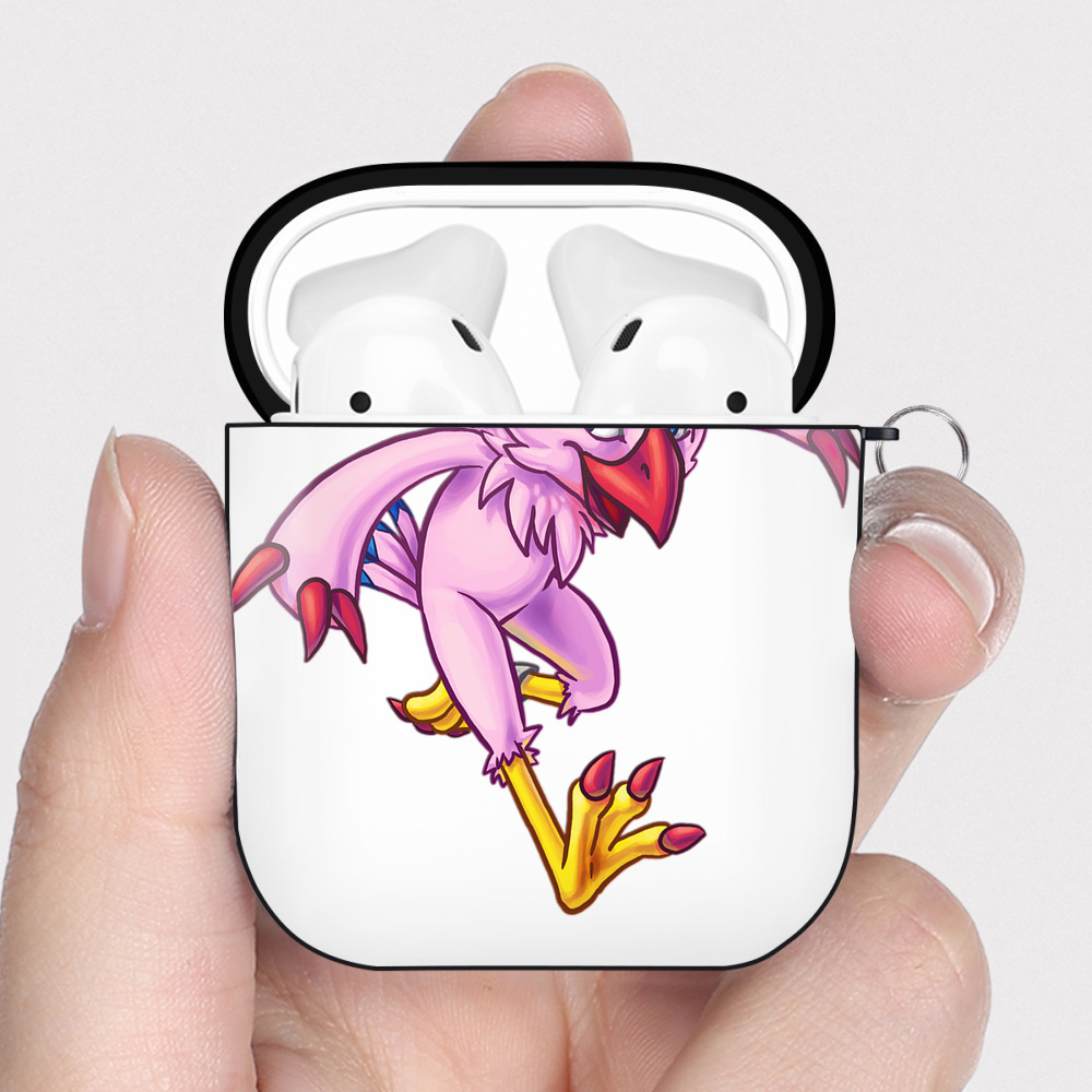 （画像用） Digimon デジタルモンスター/デジモン AirPods 第2世代保護ケース ハードシェル ブラック 耐衝撃・防指紋・カラビナ付き