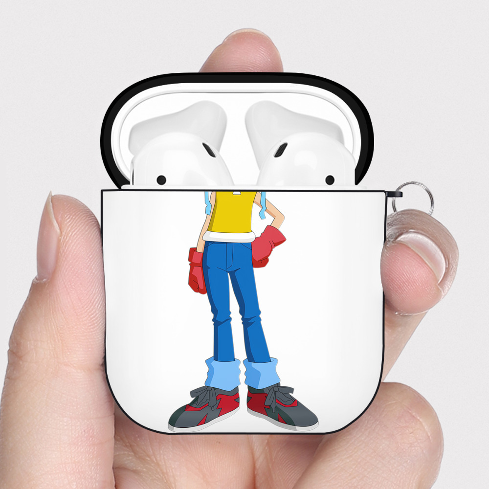 （画像用） Digimon デジタルモンスター/デジモン AirPods 第2世代保護ケース ハードシェル ブラック 耐衝撃・防指紋・カラビナ付き