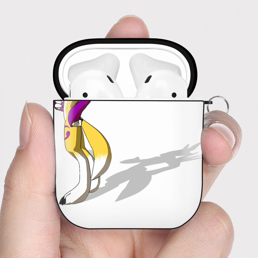 （画像用） Digimon デジタルモンスター/デジモン AirPods 第2世代保護ケース ハードシェル ブラック 耐衝撃・防指紋・カラビナ付き