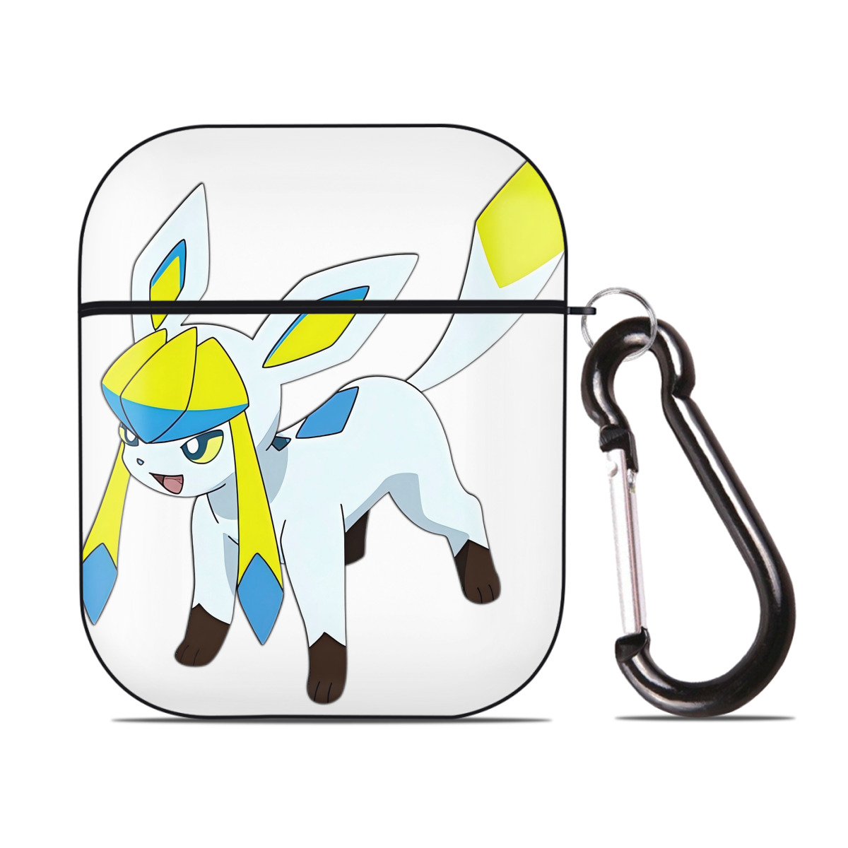 （画像用） Digimon デジタルモンスター/デジモン AirPods 第2世代保護ケース ハードシェル ブラック 耐衝撃・防指紋・カラビナ付き