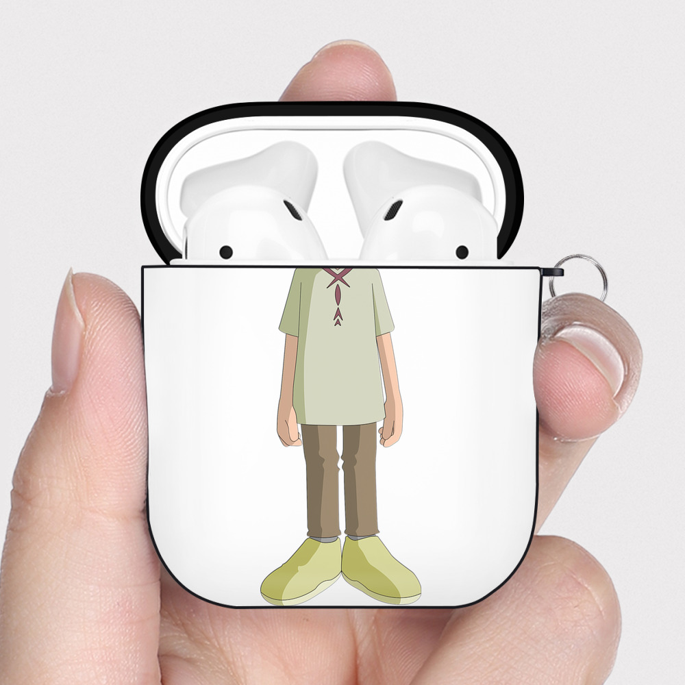 （画像用） Digimon デジタルモンスター/デジモン AirPods 第2世代保護ケース ハードシェル ブラック 耐衝撃・防指紋・カラビナ付き