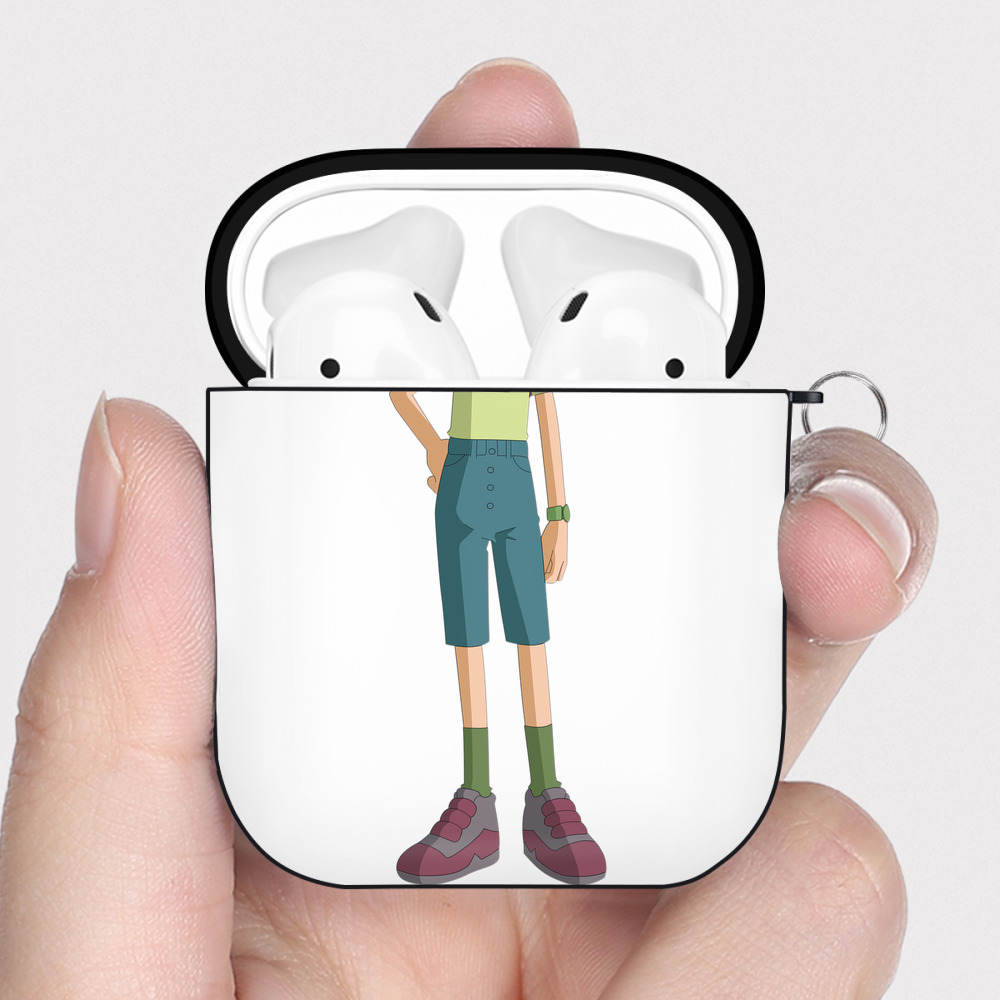 （画像用） Digimon デジタルモンスター/デジモン AirPods 第2世代保護ケース ハードシェル ブラック 耐衝撃・防指紋・カラビナ付き