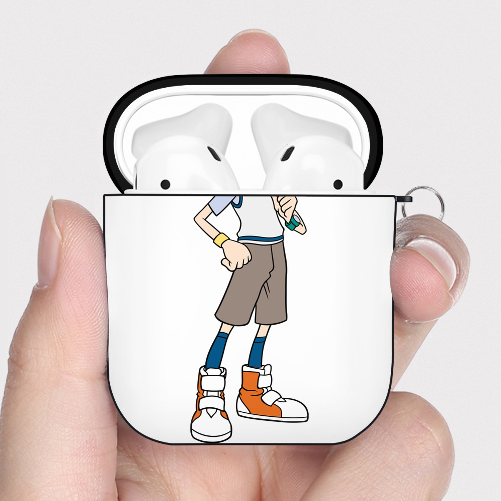 （画像用） Digimon デジタルモンスター/デジモン AirPods 第2世代保護ケース ハードシェル ブラック 耐衝撃・防指紋・カラビナ付き