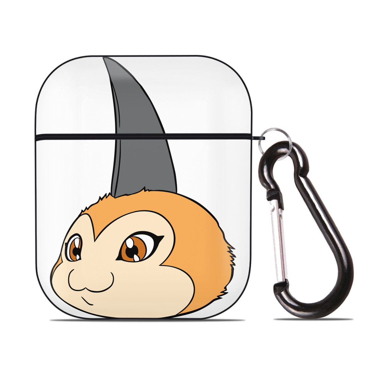 （画像用） Digimon デジタルモンスター/デジモン AirPods 第2世代保護ケース ハードシェル ブラック 耐衝撃・防指紋・カラビナ付き