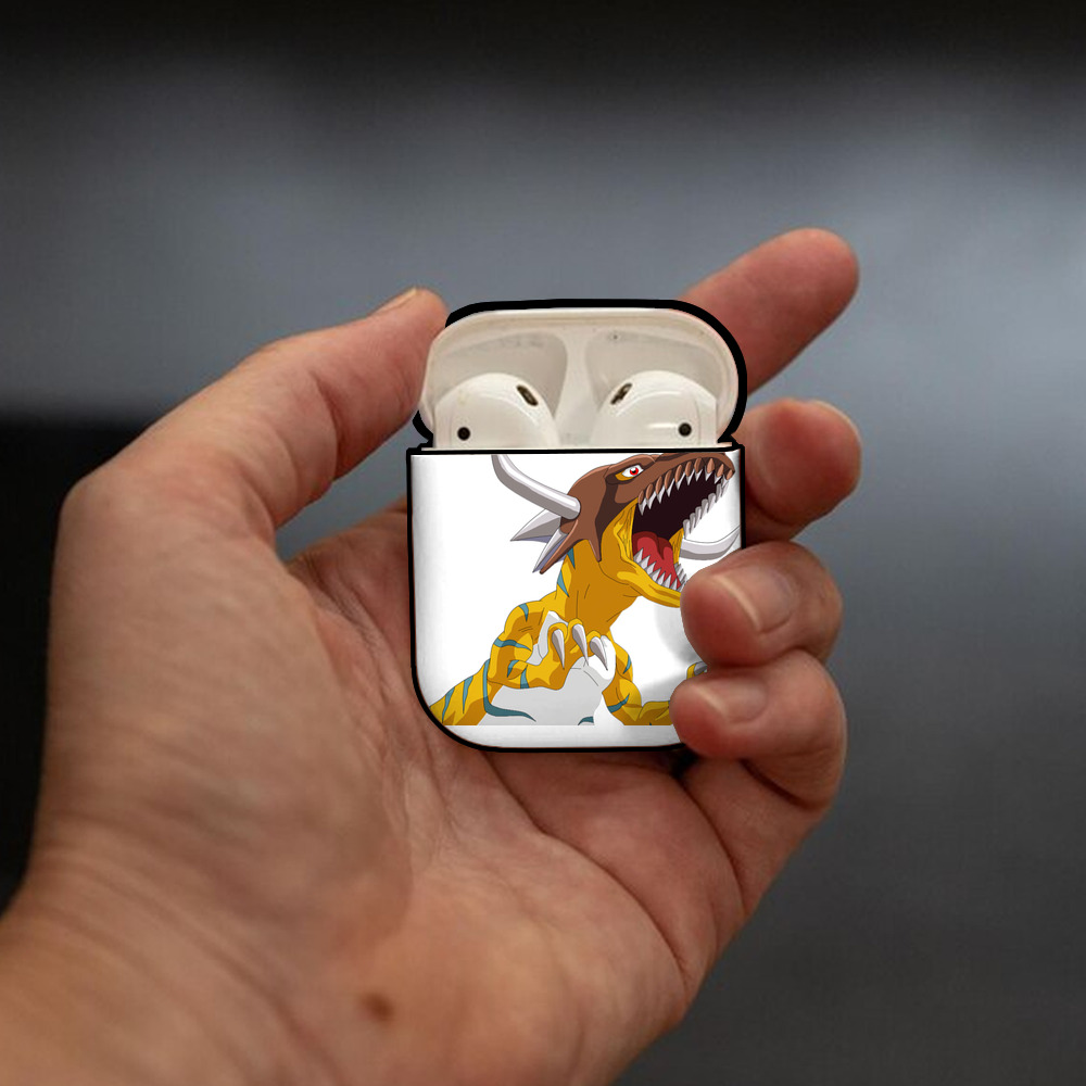 Digimon デジタルモンスター/デジモン AirPods 第2世代保護ケース ハードシェル ブラック 耐衝撃・防指紋・カラビナ付き