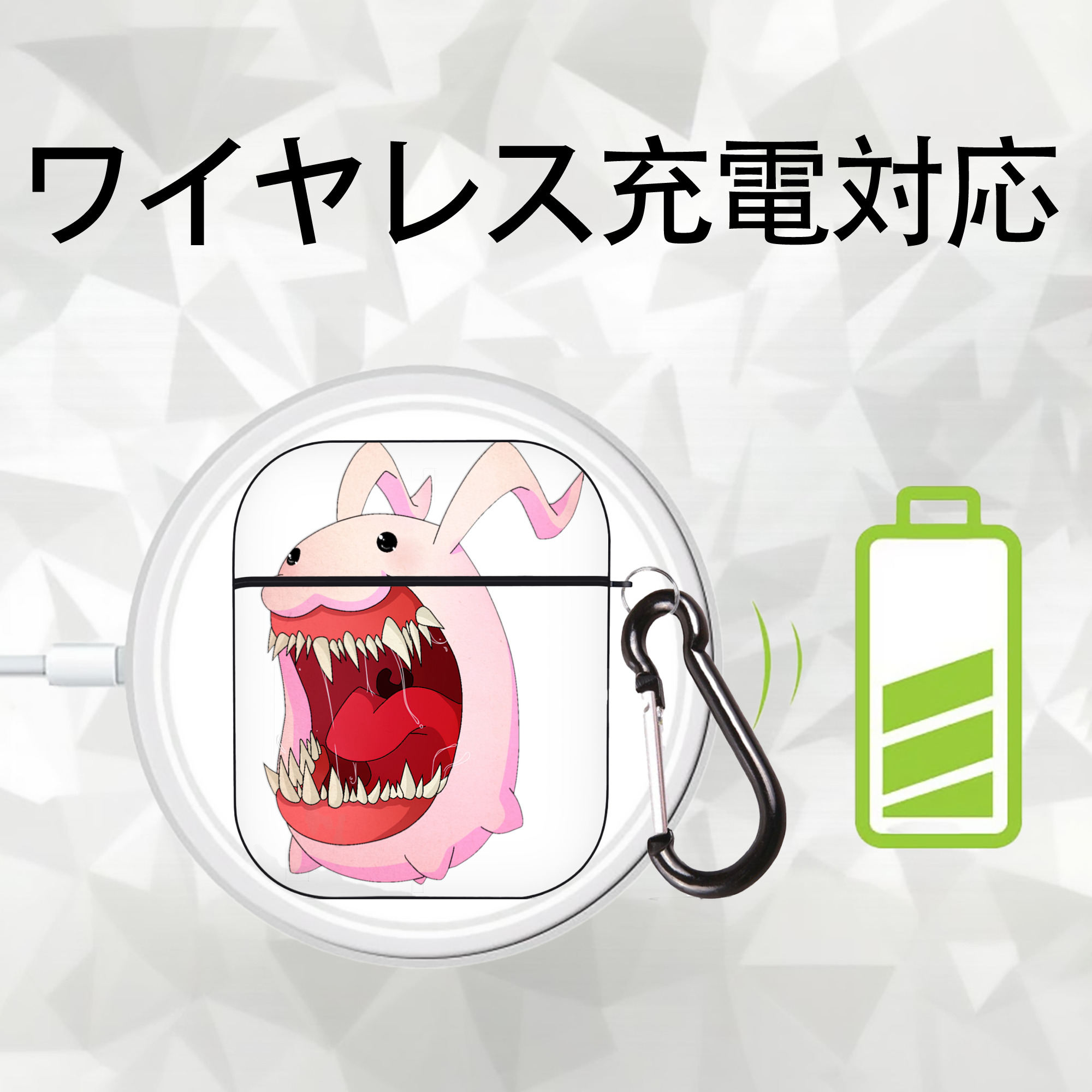 Digimon デジタルモンスター/デジモン AirPods 第2世代保護ケース ハードシェル ブラック 耐衝撃・防指紋・カラビナ付き