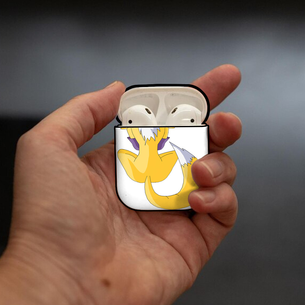 Digimon デジタルモンスター/デジモン AirPods 第2世代保護ケース ハードシェル ブラック 耐衝撃・防指紋・カラビナ付き