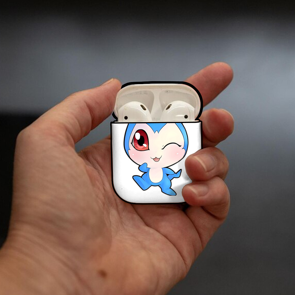 Digimon デジタルモンスター/デジモン AirPods 第2世代保護ケース ハードシェル ブラック 耐衝撃・防指紋・カラビナ付き