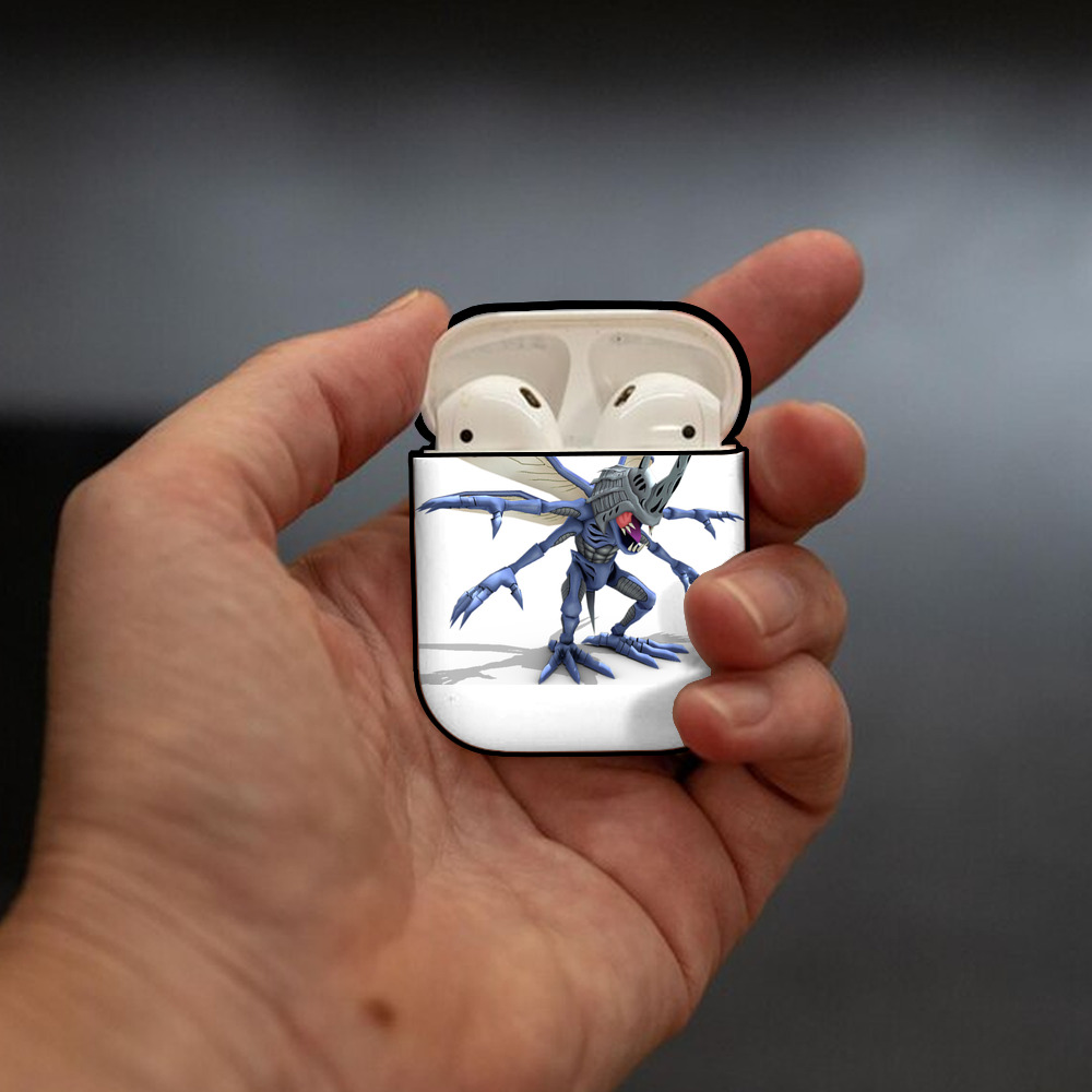 Digimon デジタルモンスター/デジモン AirPods 第2世代保護ケース ハードシェル ブラック 耐衝撃・防指紋・カラビナ付き