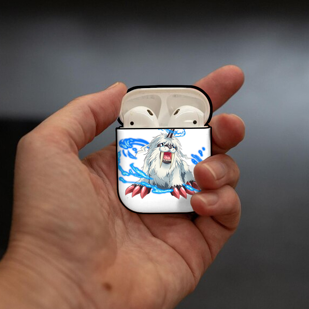 Digimon デジタルモンスター/デジモン AirPods 第2世代保護ケース ハードシェル ブラック 耐衝撃・防指紋・カラビナ付き