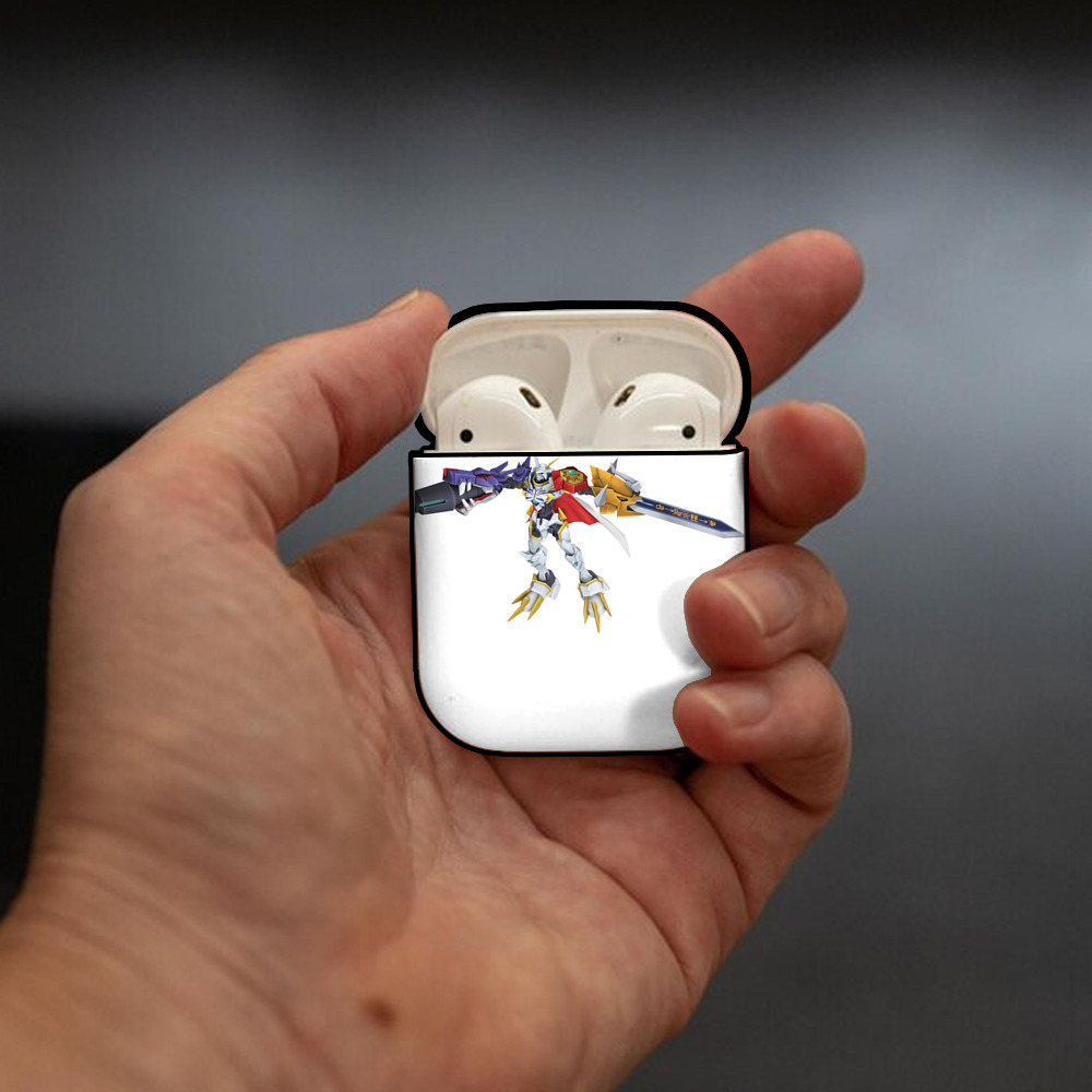 Digimon デジタルモンスター/デジモン AirPods 第2世代保護ケース ハードシェル ブラック 耐衝撃・防指紋・カラビナ付き
