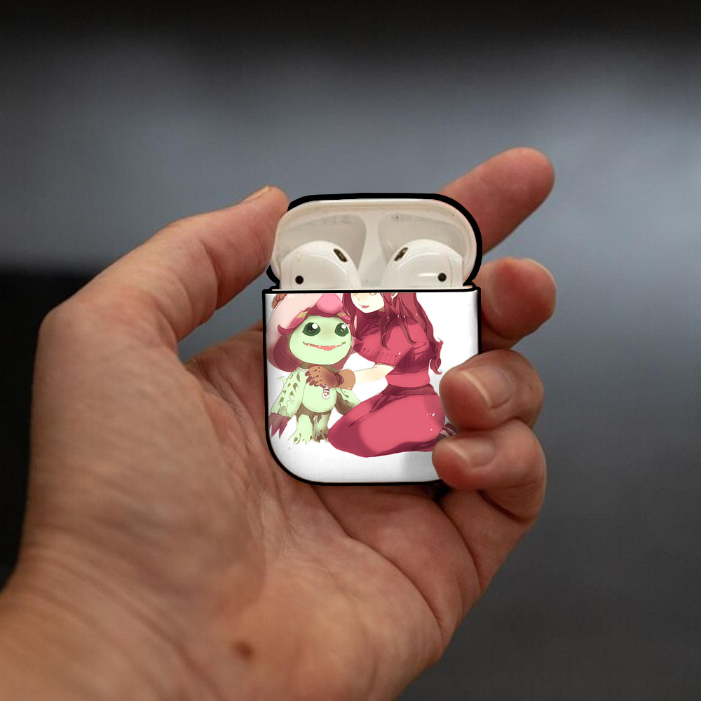 Digimon デジタルモンスター/デジモン AirPods 第2世代保護ケース ハードシェル ブラック 耐衝撃・防指紋・カラビナ付き