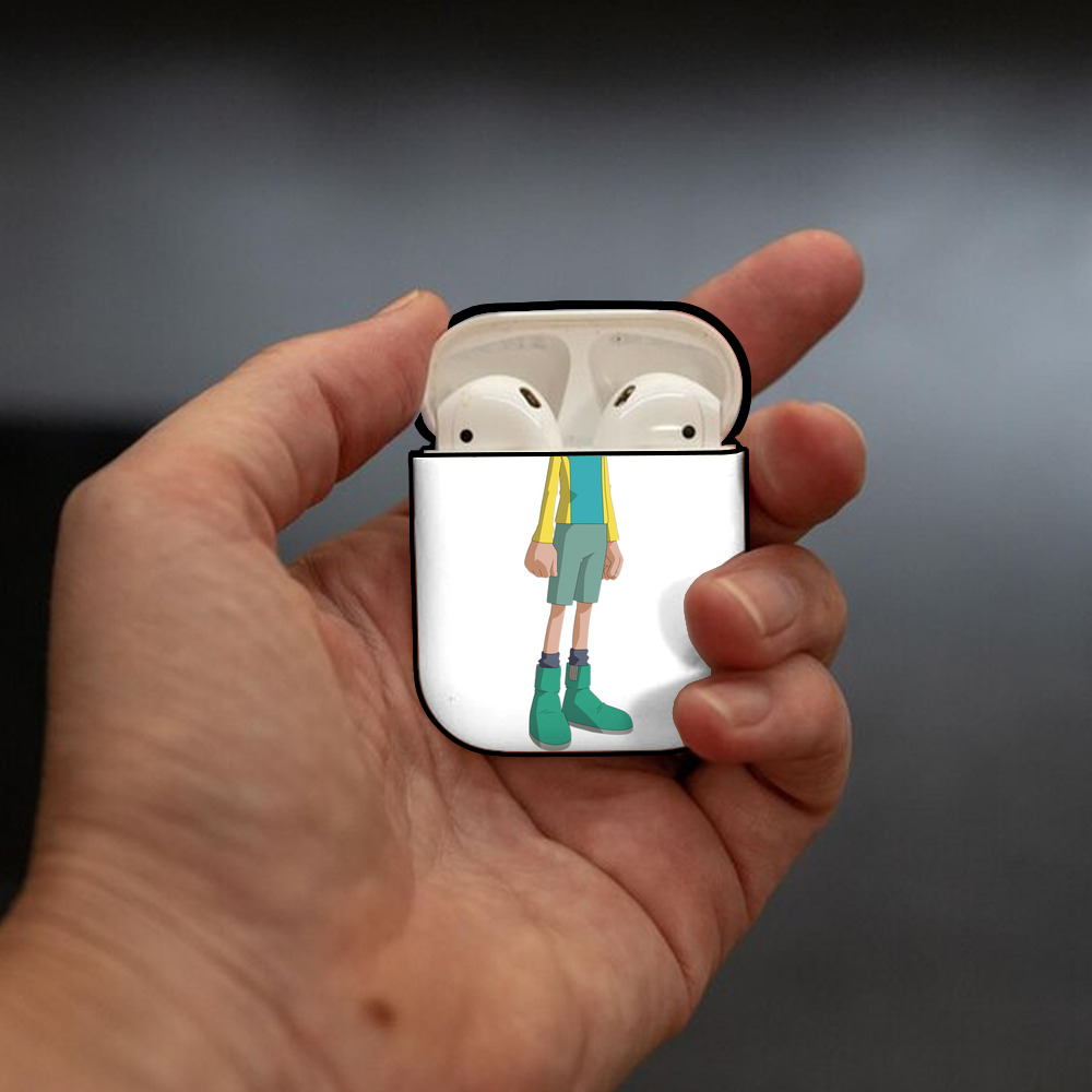 Digimon デジタルモンスター/デジモン AirPods 第2世代保護ケース ハードシェル ブラック 耐衝撃・防指紋・カラビナ付き