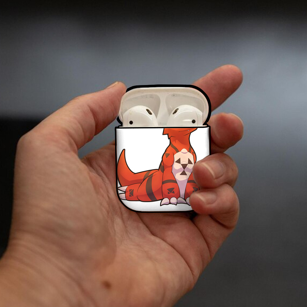 Digimon デジタルモンスター/デジモン AirPods 第2世代保護ケース ハードシェル ブラック 耐衝撃・防指紋・カラビナ付き