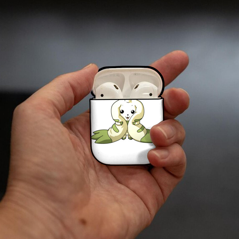 Digimon デジタルモンスター/デジモン AirPods 第2世代保護ケース ハードシェル ブラック 耐衝撃・防指紋・カラビナ付き