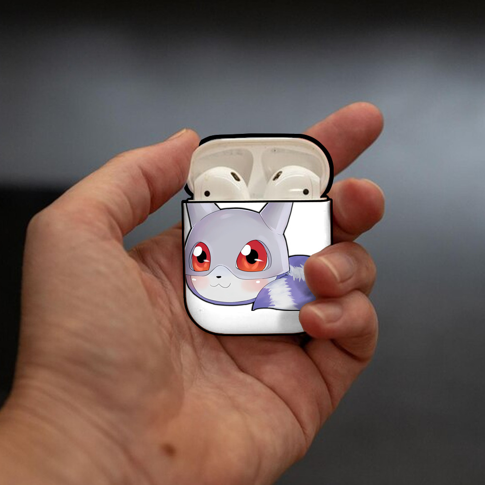 Digimon デジタルモンスター/デジモン AirPods 第2世代保護ケース ハードシェル ブラック 耐衝撃・防指紋・カラビナ付き