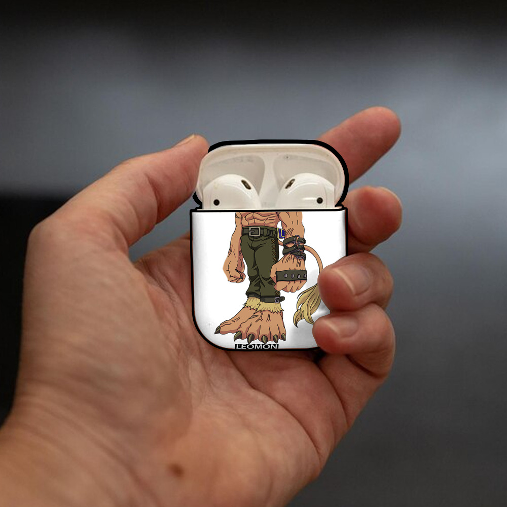 Digimon デジタルモンスター/デジモン AirPods 第2世代保護ケース ハードシェル ブラック 耐衝撃・防指紋・カラビナ付き