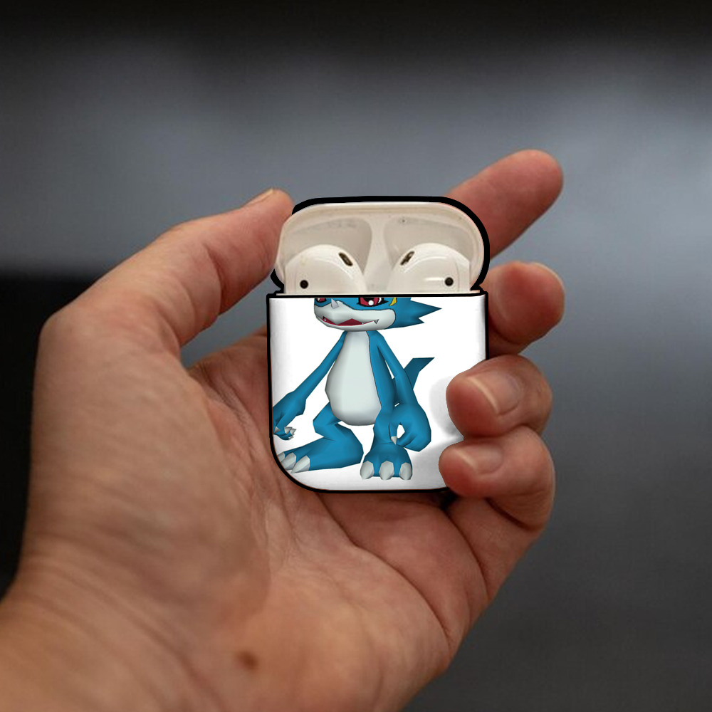 Digimon デジタルモンスター/デジモン AirPods 第2世代保護ケース ハードシェル ブラック 耐衝撃・防指紋・カラビナ付き