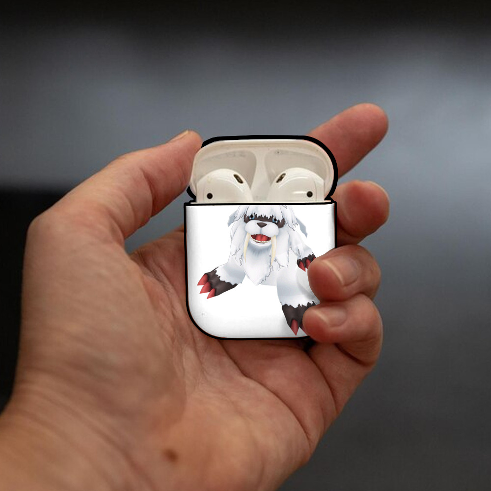 Digimon デジタルモンスター/デジモン AirPods 第2世代保護ケース ハードシェル ブラック 耐衝撃・防指紋・カラビナ付き
