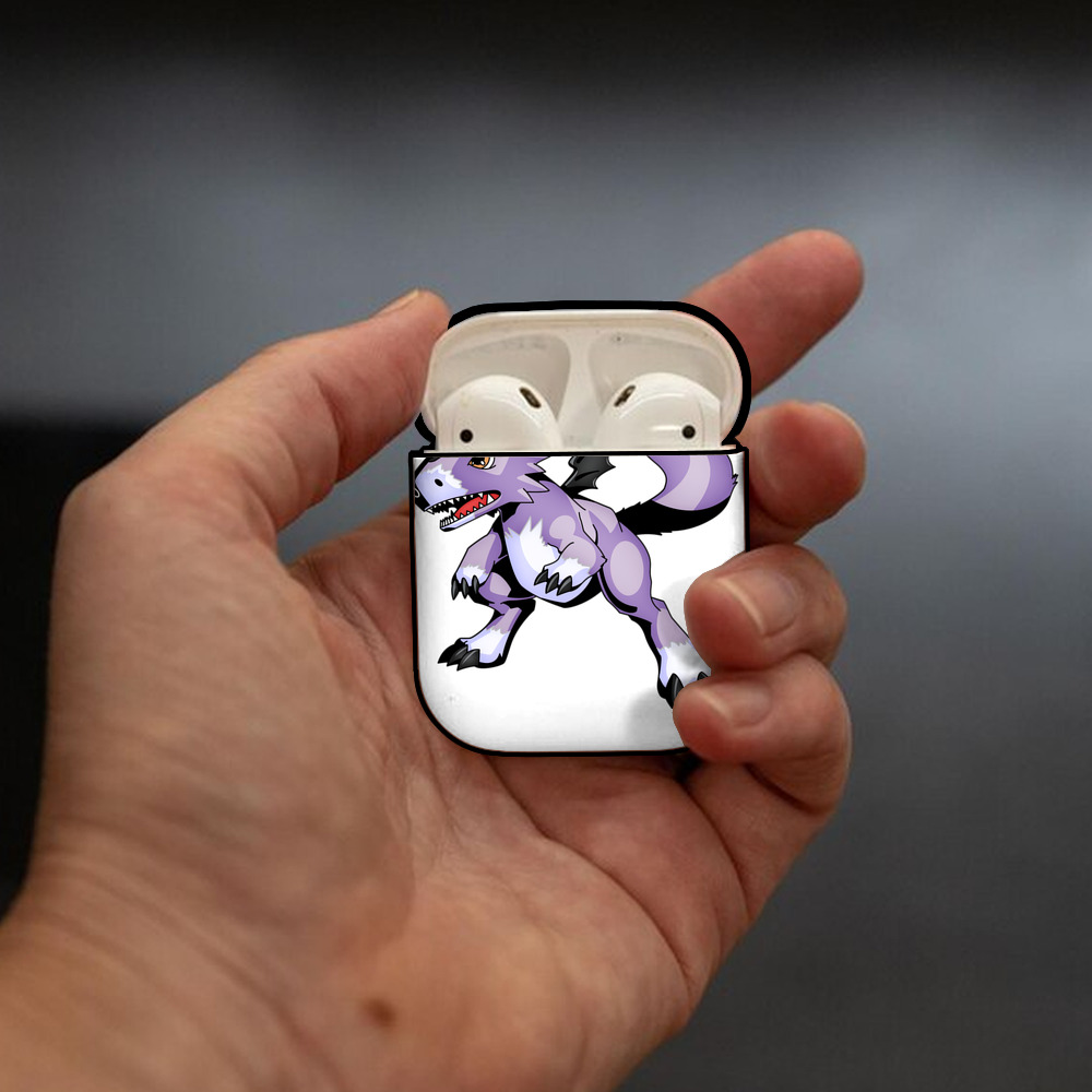 Digimon デジタルモンスター/デジモン AirPods 第2世代保護ケース ハードシェル ブラック 耐衝撃・防指紋・カラビナ付き