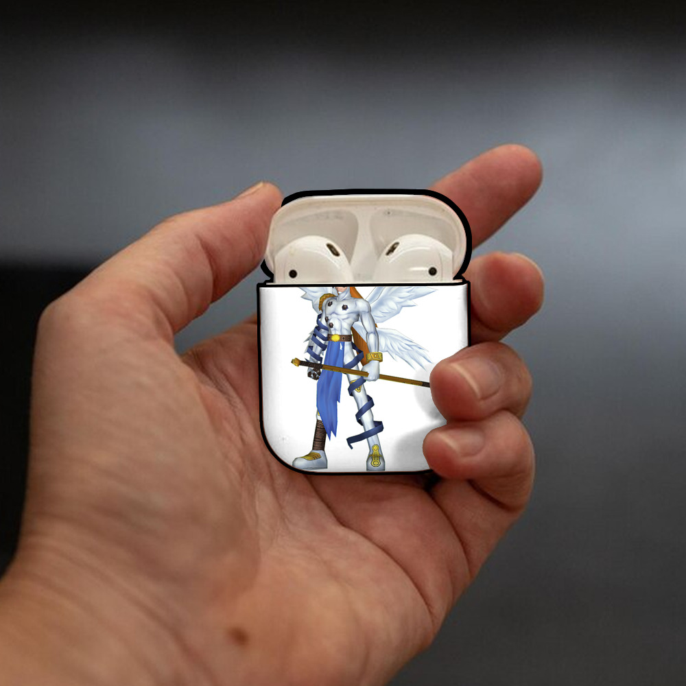 Digimon デジタルモンスター/デジモン AirPods 第2世代保護ケース ハードシェル ブラック 耐衝撃・防指紋・カラビナ付き