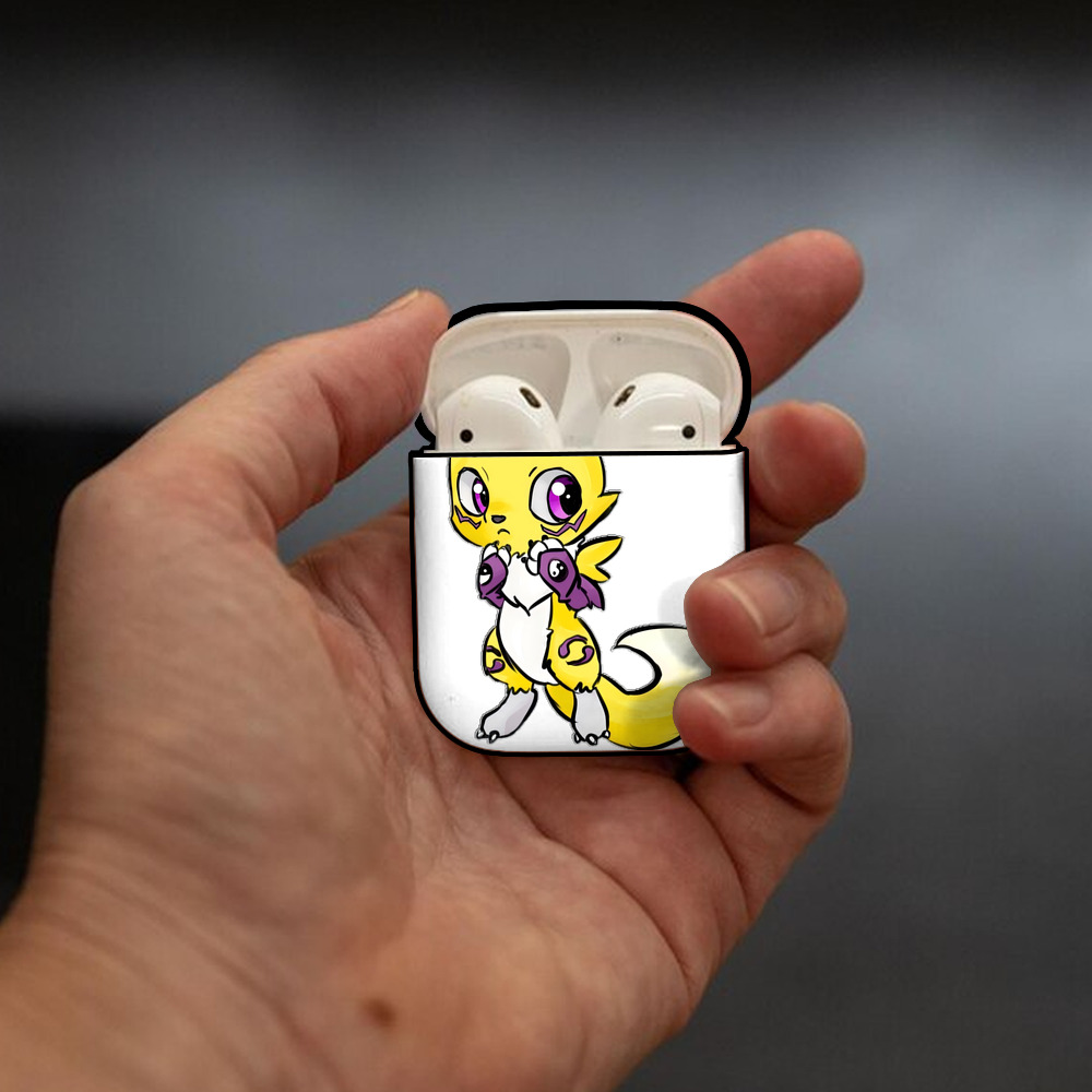 Digimon デジタルモンスター/デジモン AirPods 第2世代保護ケース ハードシェル ブラック 耐衝撃・防指紋・カラビナ付き