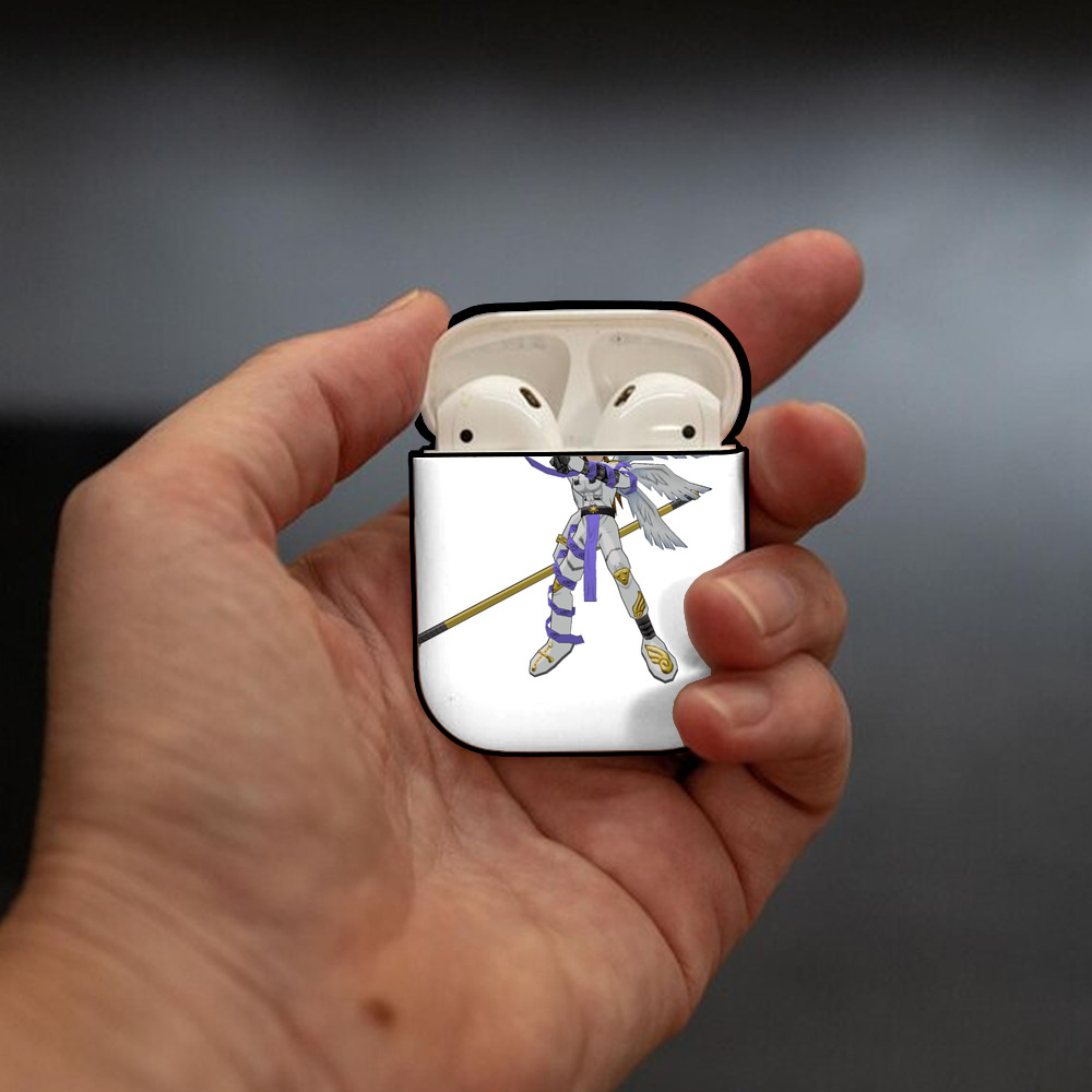 Digimon デジタルモンスター/デジモン AirPods 第2世代保護ケース ハードシェル ブラック 耐衝撃・防指紋・カラビナ付き