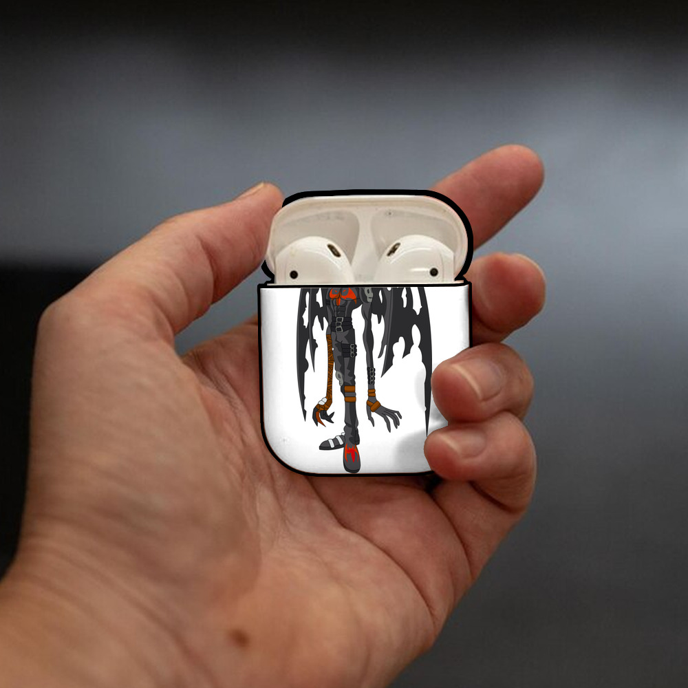 Digimon デジタルモンスター/デジモン AirPods 第2世代保護ケース ハードシェル ブラック 耐衝撃・防指紋・カラビナ付き