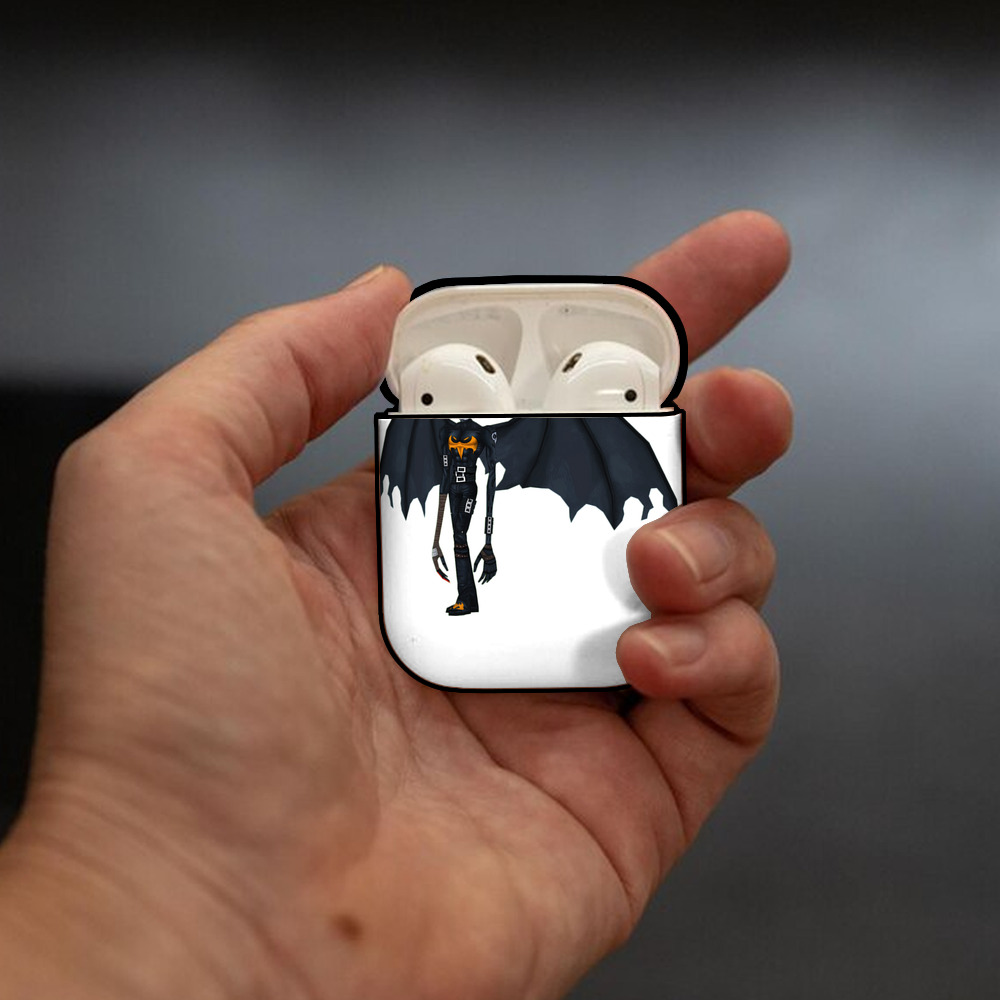 Digimon デジタルモンスター/デジモン AirPods 第2世代保護ケース ハードシェル ブラック 耐衝撃・防指紋・カラビナ付き