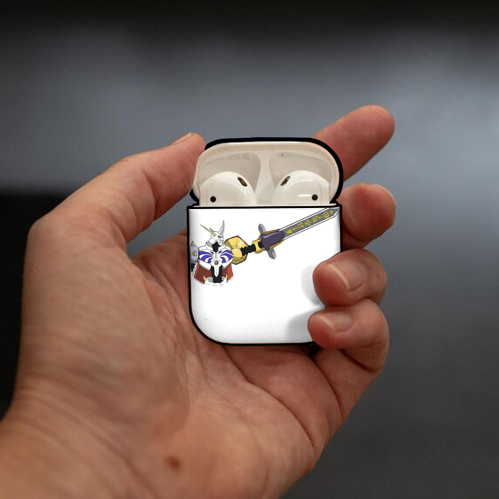 Digimon デジタルモンスター/デジモン AirPods 第2世代保護ケース ハードシェル ブラック 耐衝撃・防指紋・カラビナ付き