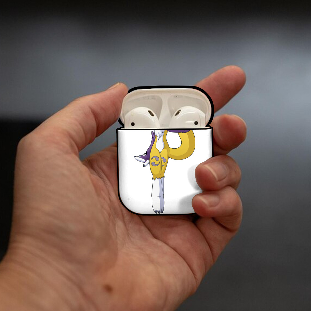 Digimon デジタルモンスター/デジモン AirPods 第2世代保護ケース ハードシェル ブラック 耐衝撃・防指紋・カラビナ付き