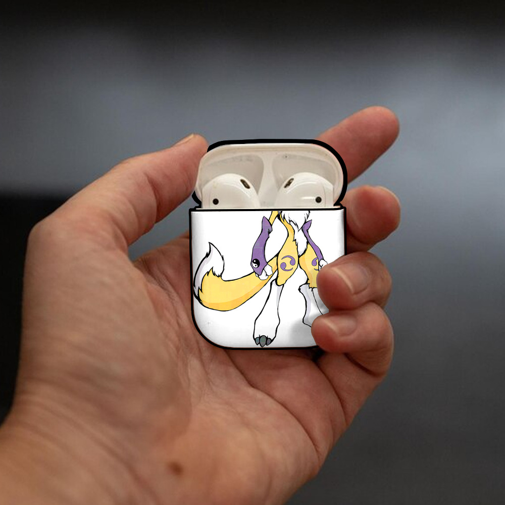 Digimon デジタルモンスター/デジモン AirPods 第2世代保護ケース ハードシェル ブラック 耐衝撃・防指紋・カラビナ付き