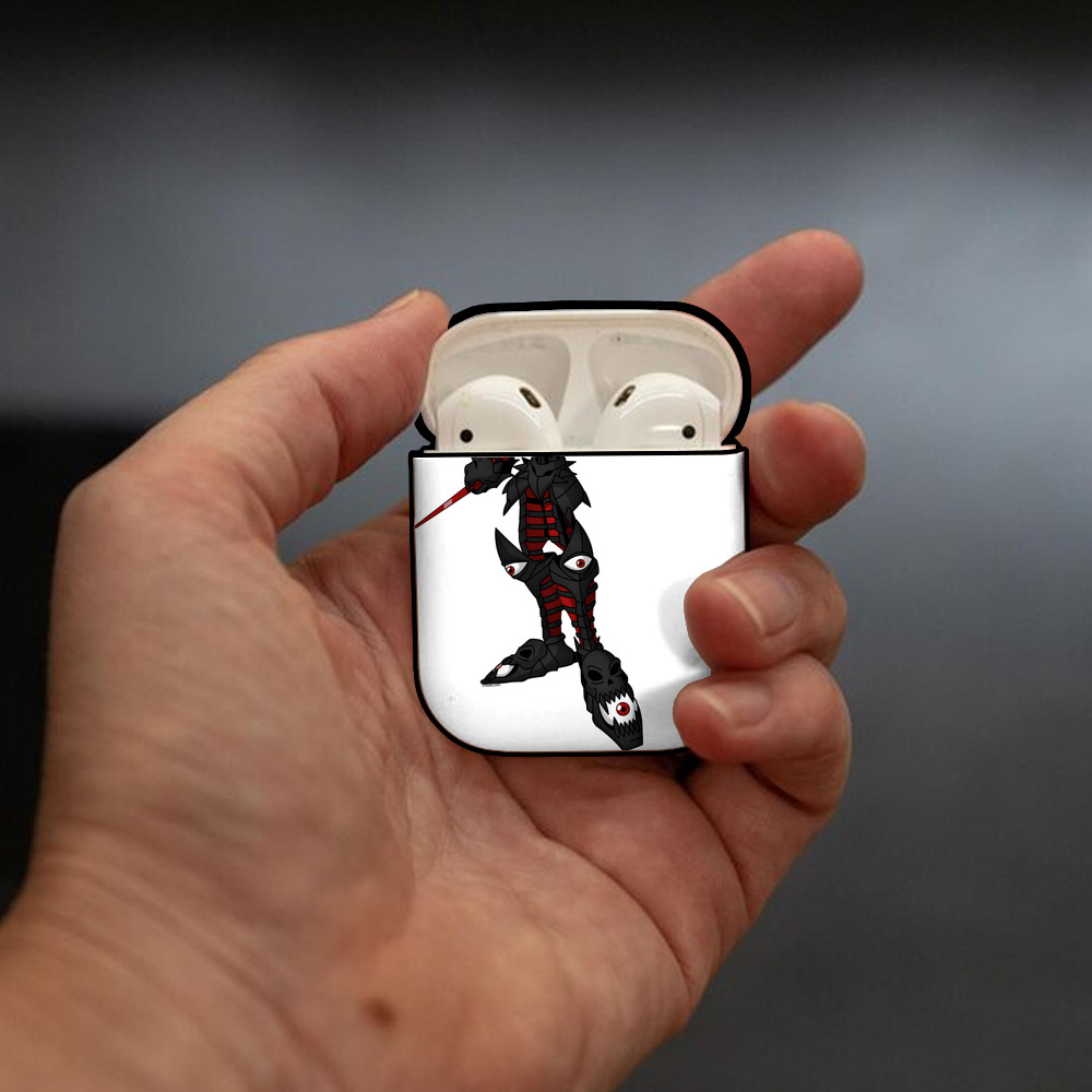 Digimon デジタルモンスター/デジモン AirPods 第2世代保護ケース ハードシェル ブラック 耐衝撃・防指紋・カラビナ付き
