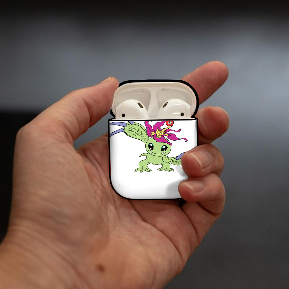 Digimon デジタルモンスター/デジモン AirPods 第2世代保護ケース ハードシェル ブラック 耐衝撃・防指紋・カラビナ付き