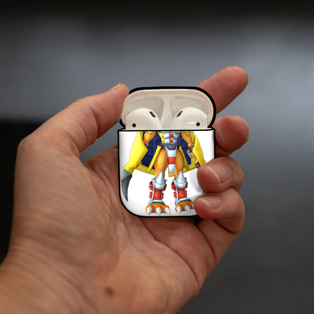 Digimon デジタルモンスター/デジモン AirPods 第2世代保護ケース ハードシェル ブラック 耐衝撃・防指紋・カラビナ付き