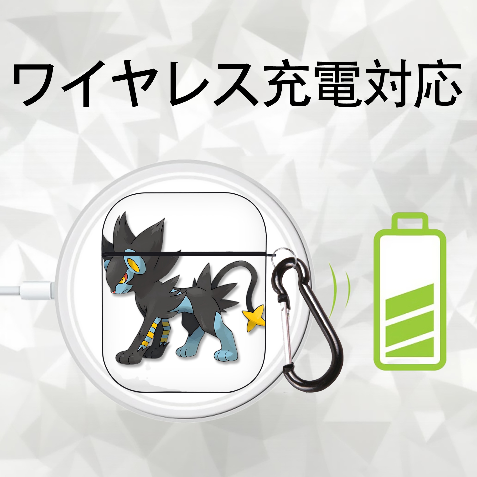 Digimon デジタルモンスター/デジモン AirPods 第2世代保護ケース ハードシェル ブラック 耐衝撃・防指紋・カラビナ付き
