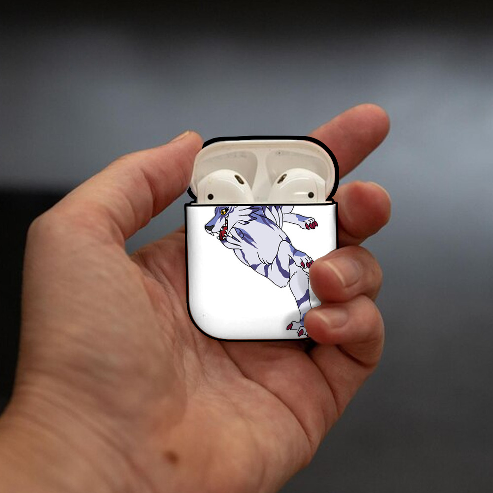 Digimon デジタルモンスター/デジモン AirPods 第2世代保護ケース ハードシェル ブラック 耐衝撃・防指紋・カラビナ付き