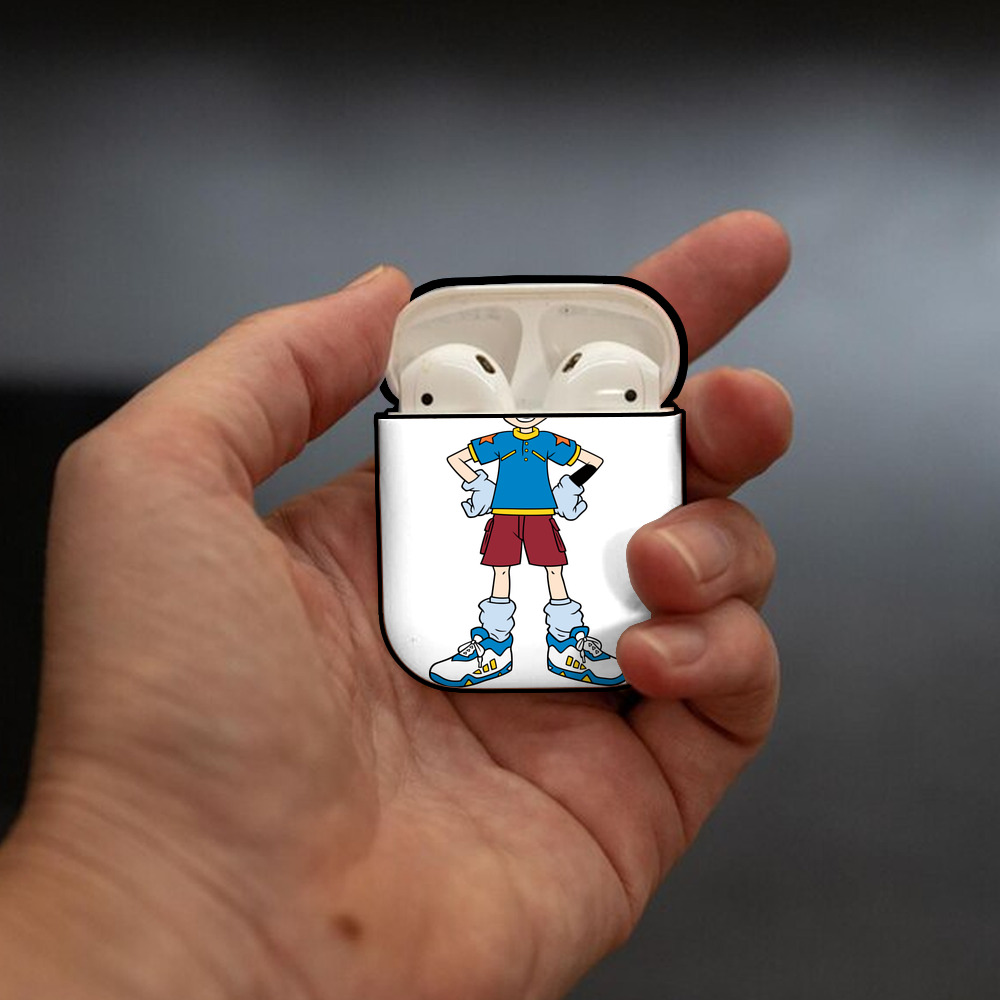 Digimon デジタルモンスター/デジモン AirPods 第2世代保護ケース ハードシェル ブラック 耐衝撃・防指紋・カラビナ付き