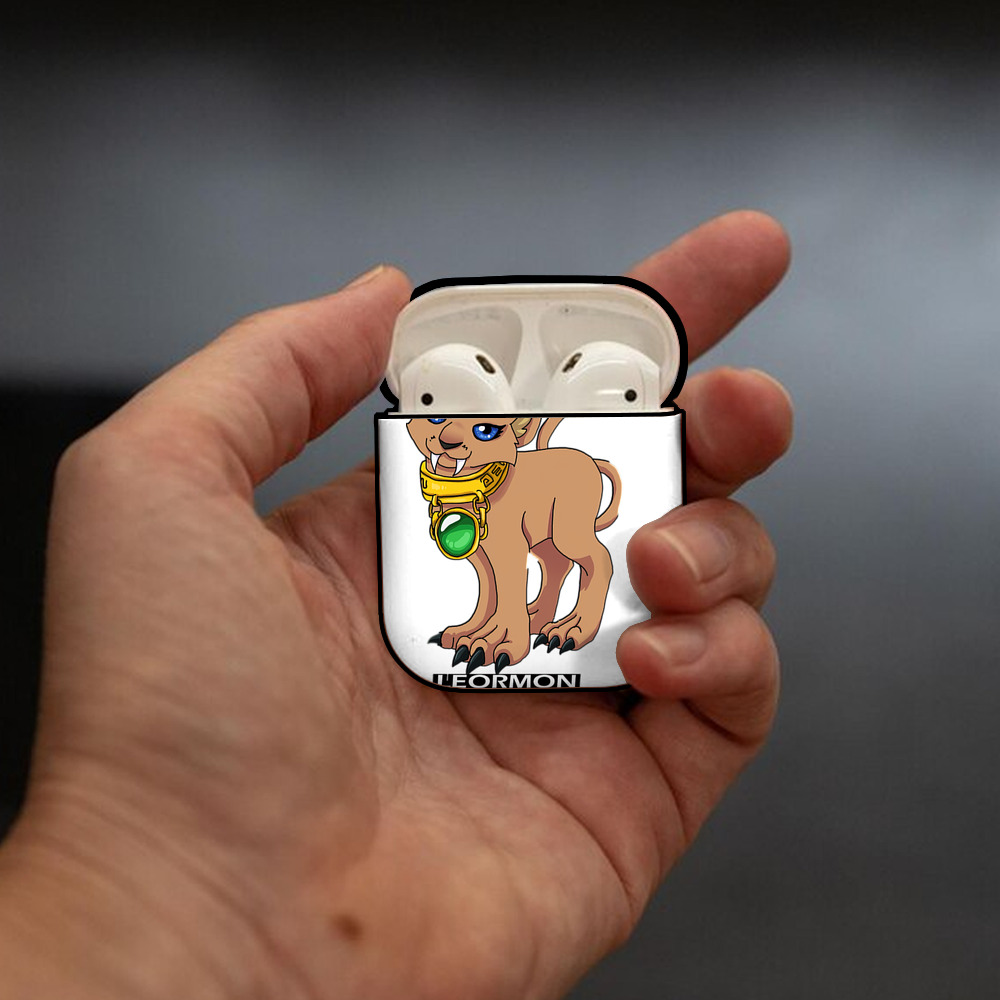 Digimon デジタルモンスター/デジモン AirPods 第2世代保護ケース ハードシェル ブラック 耐衝撃・防指紋・カラビナ付き