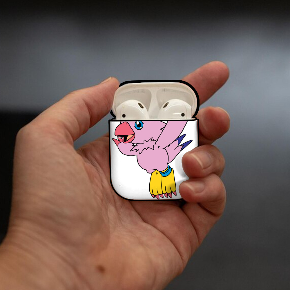 Digimon デジタルモンスター/デジモン AirPods 第2世代保護ケース ハードシェル ブラック 耐衝撃・防指紋・カラビナ付き