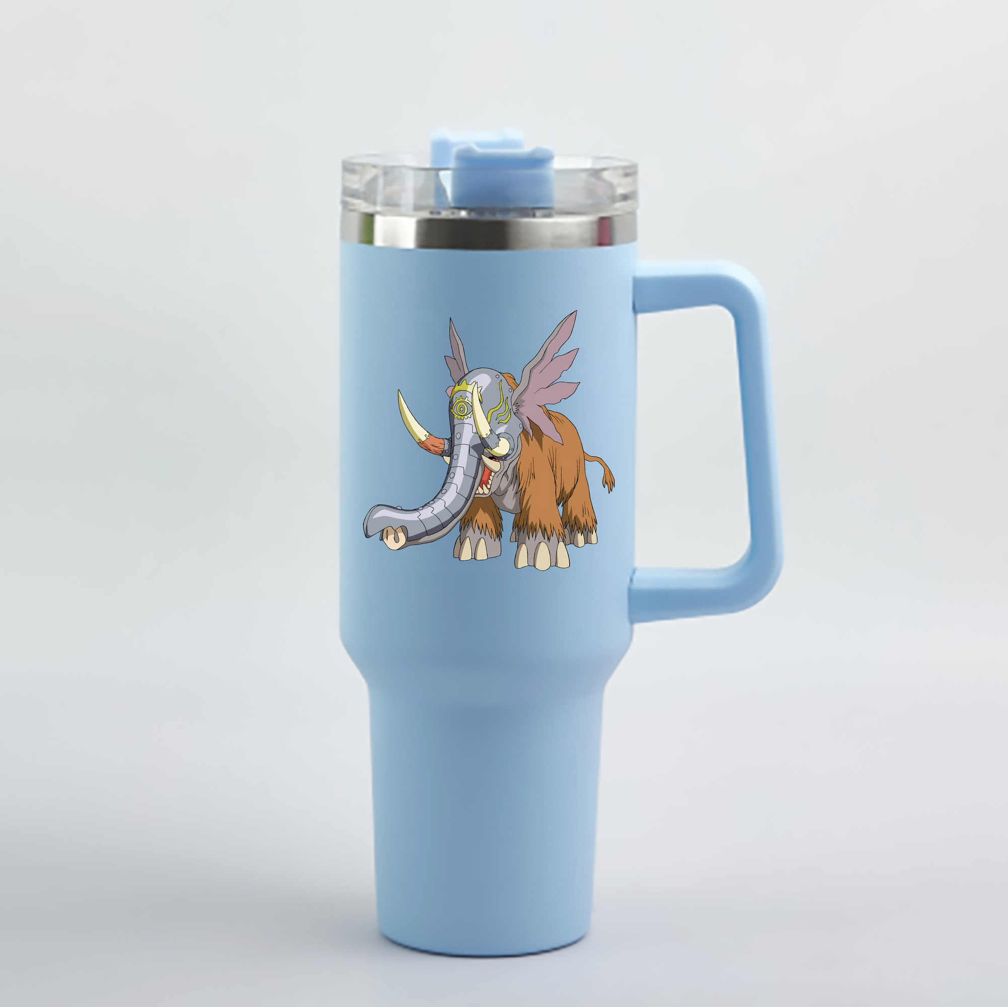 （画像用） Digimon デジタルモンスター/デジモン 1200mL車用タンブラー - クリスタルステッカー（プラスチックストロー付き）