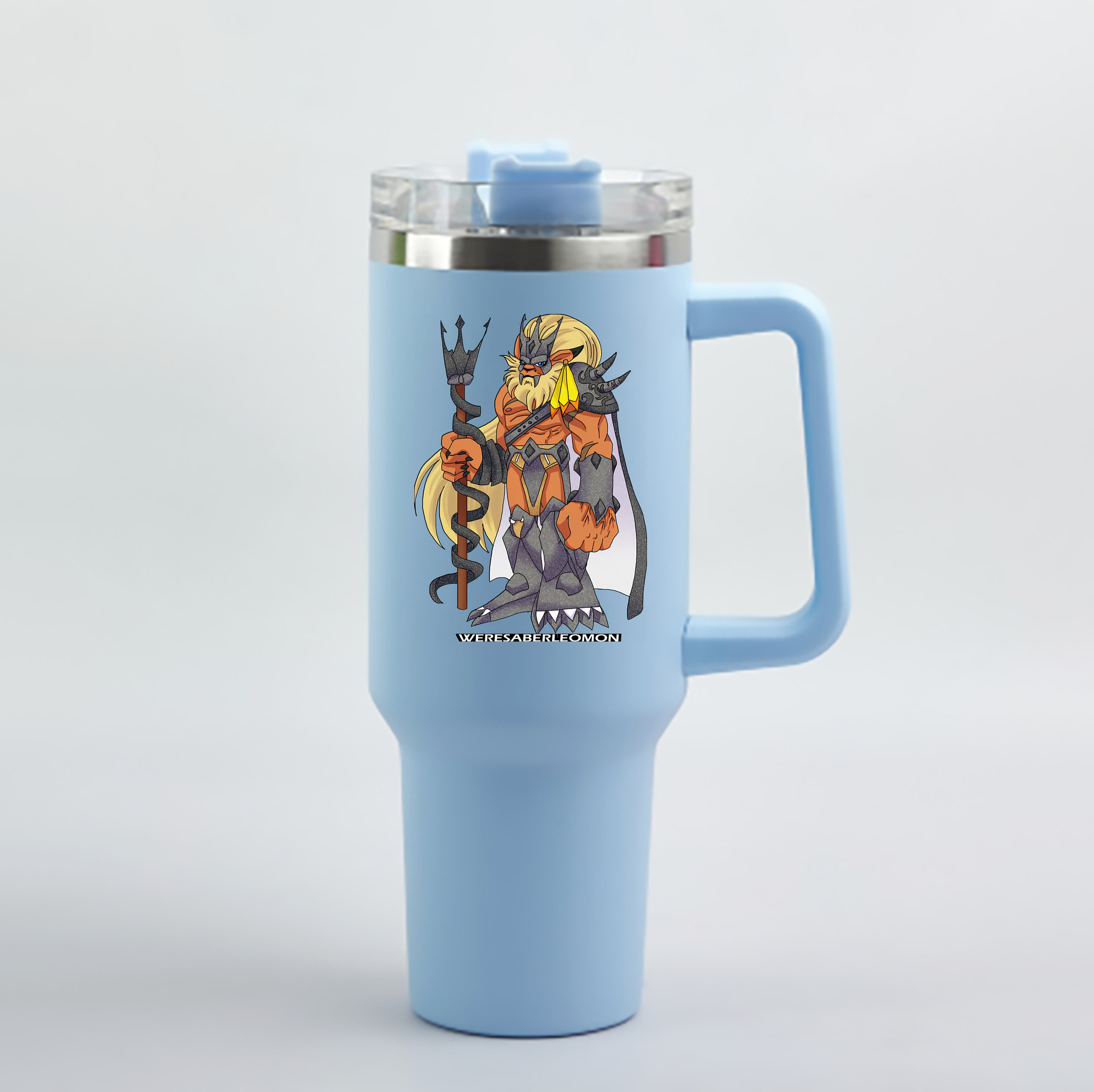 （画像用） Digimon デジタルモンスター/デジモン 1200mL車用タンブラー - クリスタルステッカー（プラスチックストロー付き）