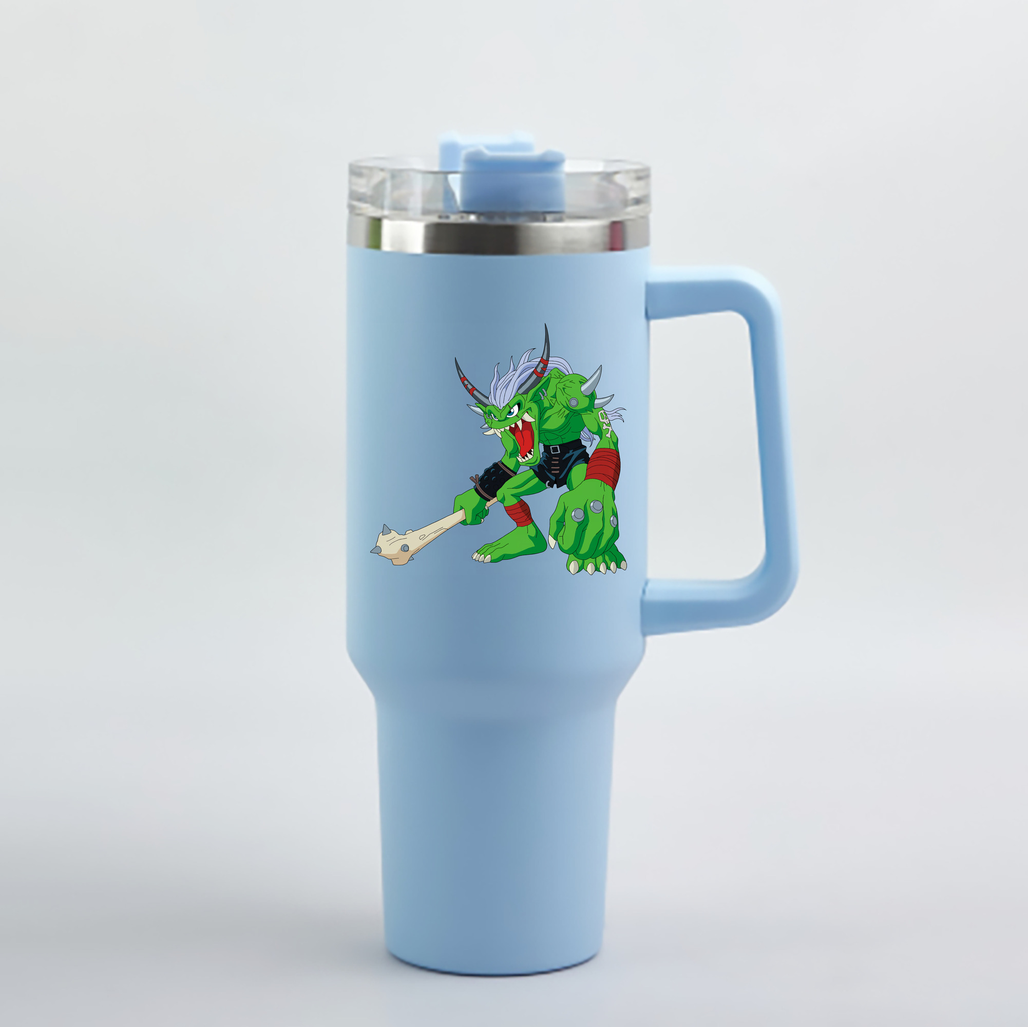 （画像用） Digimon デジタルモンスター/デジモン 1200mL車用タンブラー - クリスタルステッカー（プラスチックストロー付き）